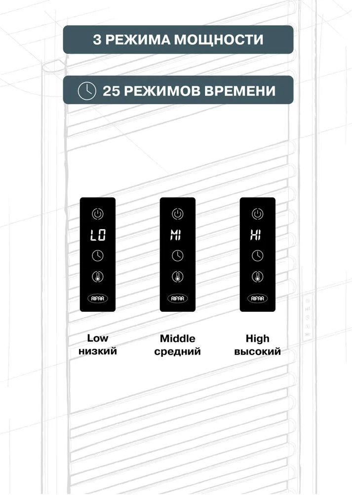 Электрический полотенцесушитель Rifar D-BEND 600x800, белый фото#7