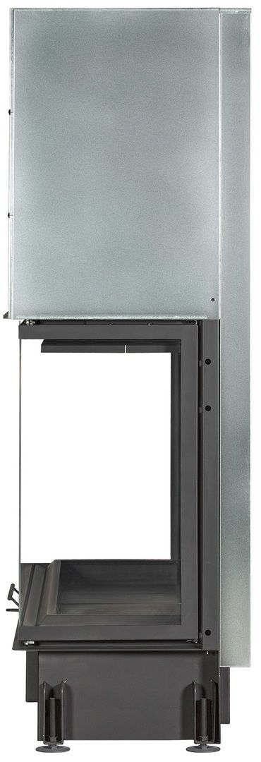 Трёхсторонняя дровяная топка ЭКОКАМИН Дельта 1200х800х450PB три стекла подовая черный шамот фото#3