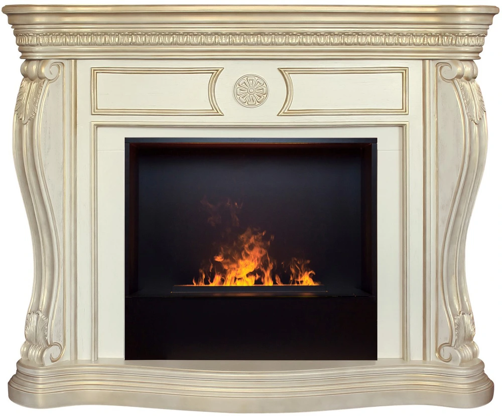 Электрокамин Real-Flame Barcelona 26/33 WT-659G с очагом 3D CASSETTE 630 Black Panel