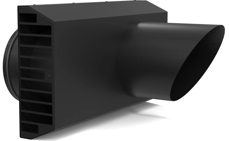 Выход совмещенный приточно-вытяжной фасадный AirDS 200 мм черный (75516)