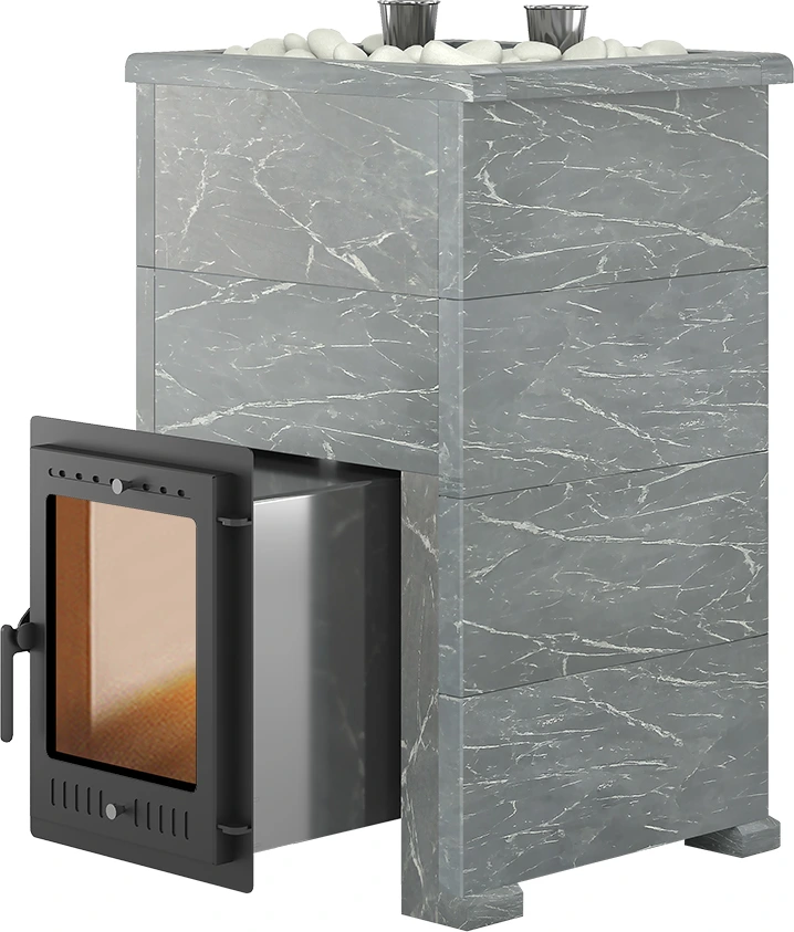Дровяная печь Эверест Steam Master 38 INOX Талькохлорит, S-40