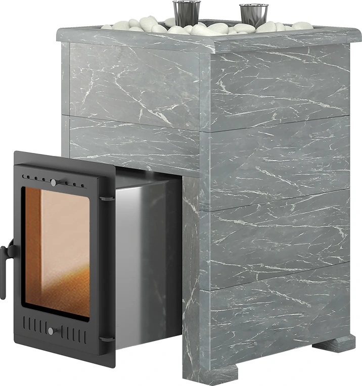 Дровяная печь Эверест Steam Master 30 INOX Талькохлорит, S-40