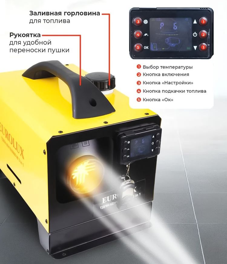 Дизельная тепловая пушка Eurolux ТДПН-EU-10000W фото#3