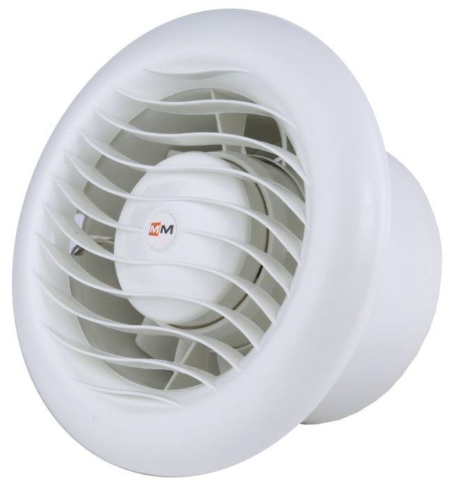 Вытяжка для ванной Mmotors ММ-S LV 100, решетка дер. Круг, 105 м?/ч, с обратным клапаном