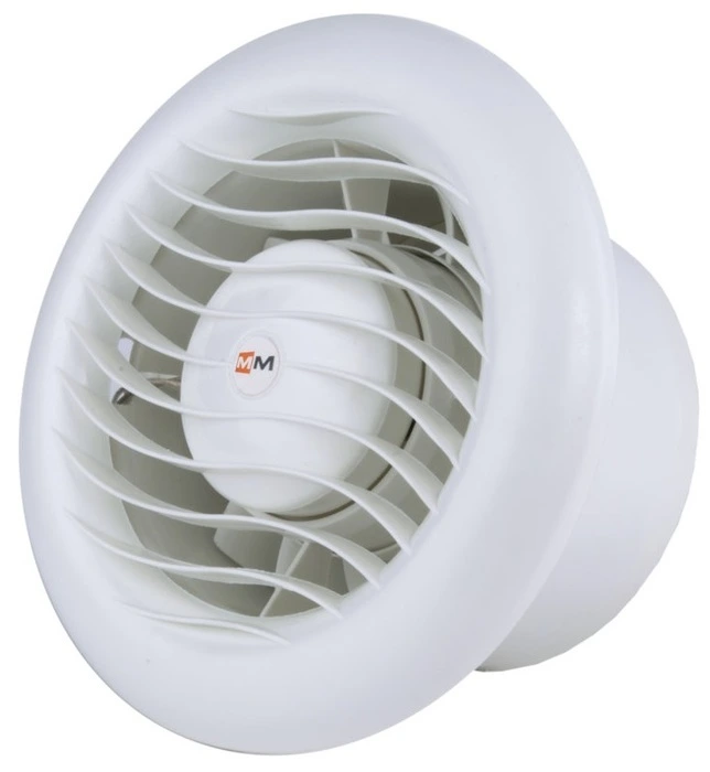 Вытяжка для ванной Mmotors ММ-S LV 100, решетка дер. Круг, 105 м?/ч, с обратным клапаном