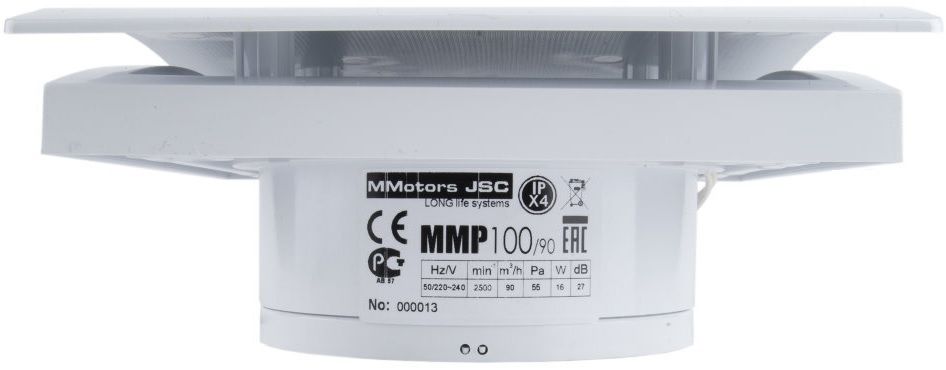Вытяжка для ванной Mmotors ММ-Р 06 стекло овал, 90 м3/ч, 16 Вт, с обратным клапаном/белый матовый фото#3