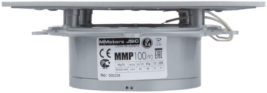 Вытяжка для ванной Mmotors ММ-Р 06 металл прямой, 90 м3/ч, 16 Вт, с обратным клапаном/металл фото#3