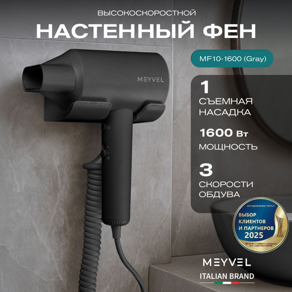 Настенный фен MEYVEL MF10-1600 (Gray) фото#2