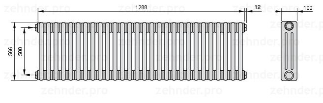 Радиаторы отопления Zehnder серии 2056 - Стальные трубчатые радиаторы отопления Zehnder