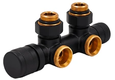 Узел нижнего подключения Primoclima Lunar угловой 1/2"х3/4"Е Черный матовый, правый