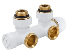 Узел нижнего подключения Primoclima Thermolink угловой 1/2"х3/4" Белый, левый