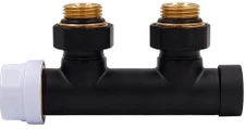 Узел нижнего подключения Primoclima Thermolink угловой 1/2"х3/4" Черный, левый