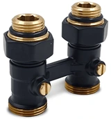 Узел нижнего подключения Primoclima Н-образный прямой 3/4"х1/2" Черный матовый