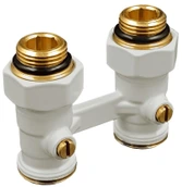 Узел нижнего подключения Primoclima Н-образный прямой 3/4"х1/2" Белый