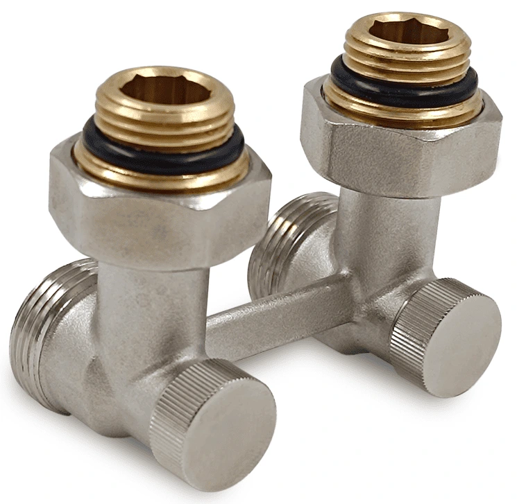Узел нижнего подключения Primoclima Н-образный угловой 3/4"х1/2" Никель