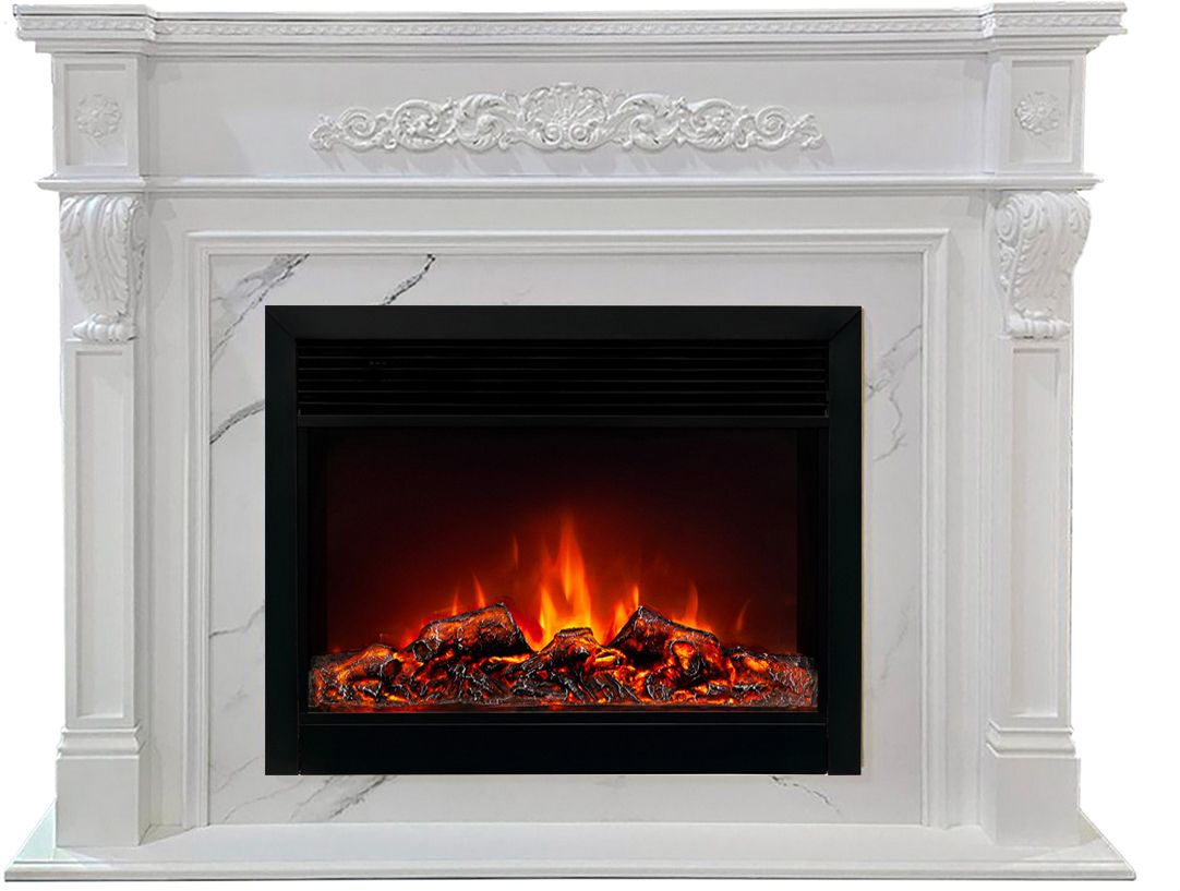 Электрокамин Real-Flame MOZART 26 WT-P511 с очагом MOONBLAZE DELUXE BL
