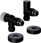 Термостатический вентиль Royal Thermo DESIGN PRO осевой М30х1,5 1/2" (черный)