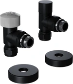 Термостатический вентиль Royal Thermo DESIGN PRO угловой М30х1,5 1/2" (черный)