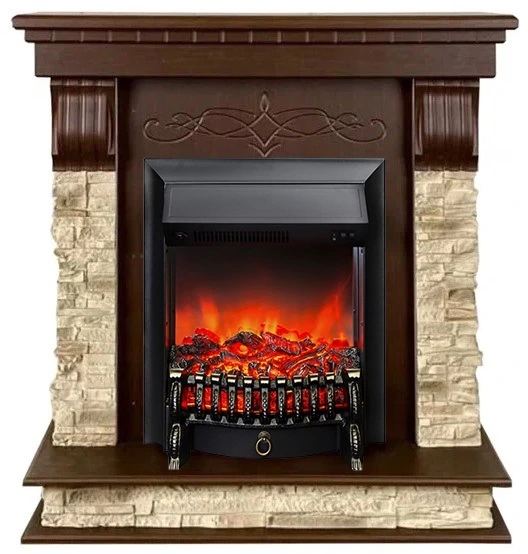 Электрокамин InterFlame Брайт Ясень Абано с очагом Fobos LUX/BLACK