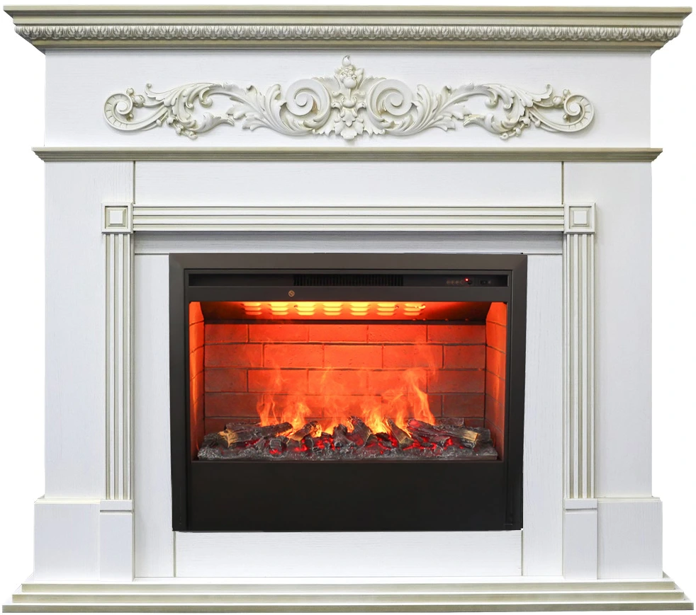 Электрокамин Real-Flame BEETHOVEN 25,5/26 WT-519G с очагом 3D HELIOS 26